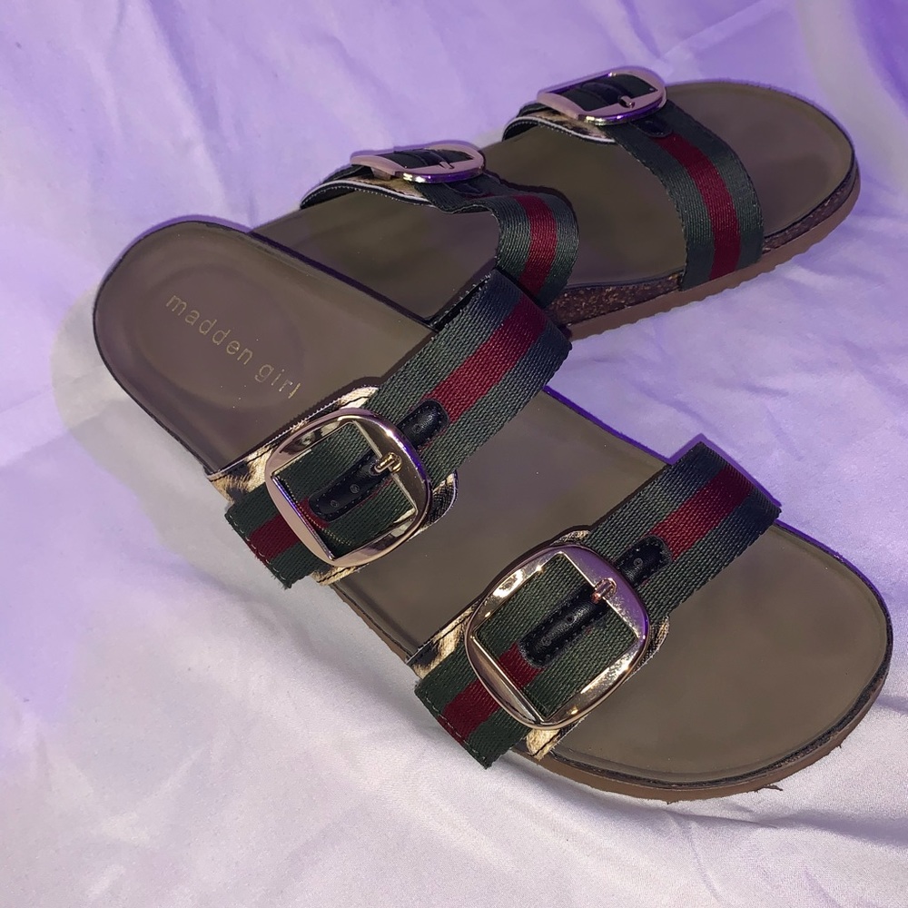 Madden Girl Leopard Print Footbed Sandals